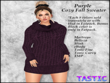 Tastic-Cozy Fall Sweater Dress Purple