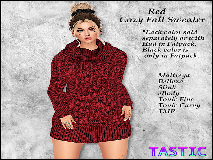 Tastic-Cozy Fall Sweater Dress Red