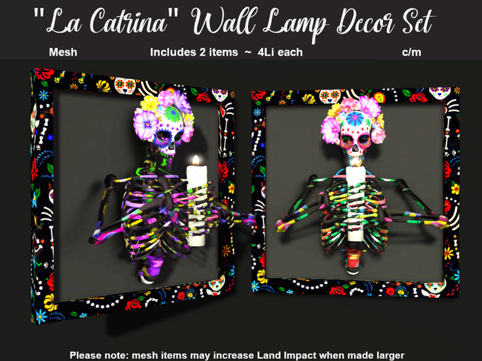 LOVE - LA CATRINA WALL LAMP DECOR 