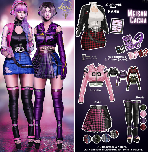 Luas Meisan Hoodie Green MAITREYA + Belts Hud - For Commons