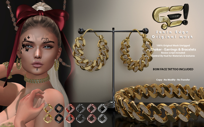Son!a-Edge Cuban Chain Jewelry Set Fatpack