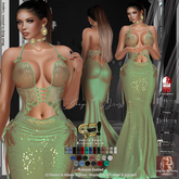 Son!a-Edge Konya Formal Mesh Dress Golden