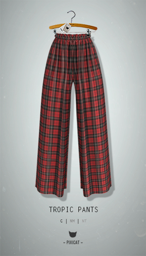 -Pixicat- Tropic Pants (TartanRed)