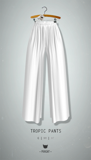 -Pixicat- Tropic Pants (White)