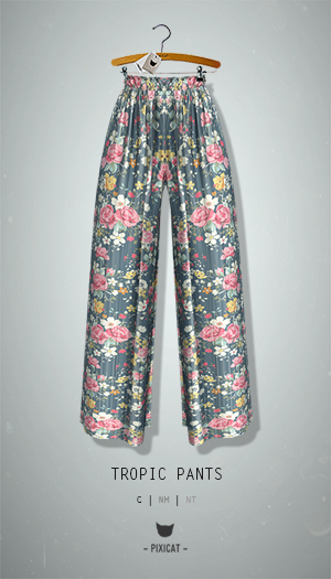 -Pixicat- Tropic Pants (FlowerBlue)