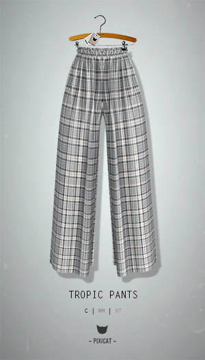 -Pixicat- Tropic Pants (PlaidGrey)