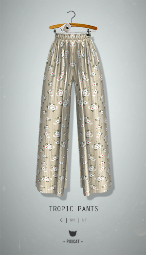 -Pixicat- Tropic Pants (FlowerBeige)
