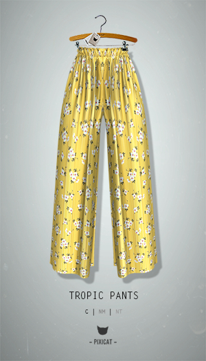 -Pixicat- Tropic Pants (FlowerYellow)