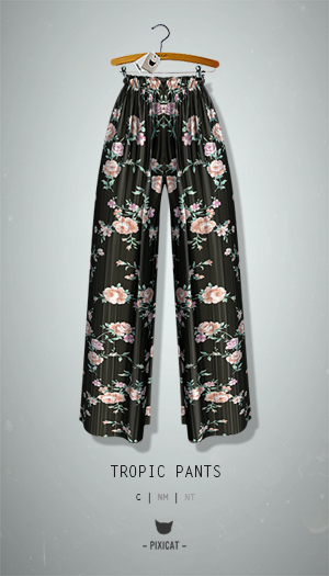 -Pixicat- Tropic Pants (FlowerBlack)