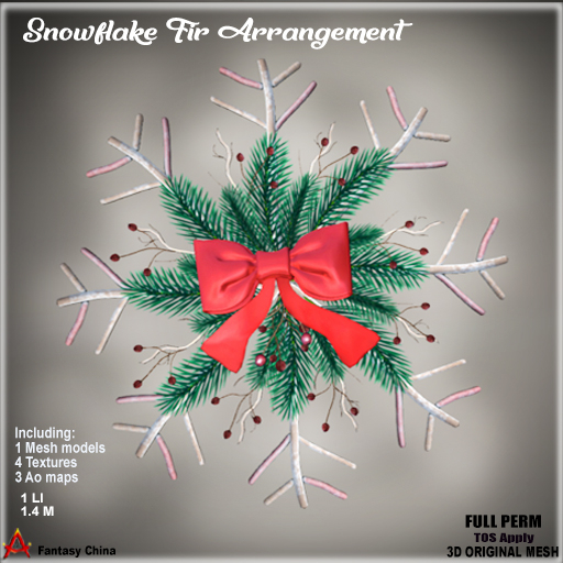 Full Perm Snowflake Fir Arrangement 