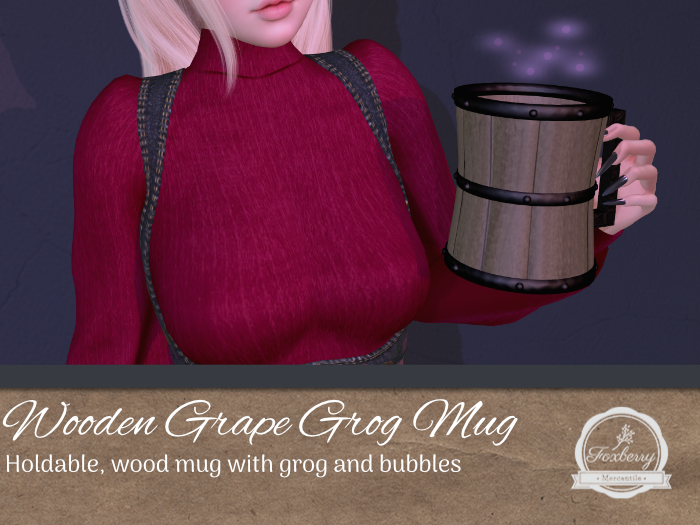 {FM} Wooden Grape Grog Mug (attach)