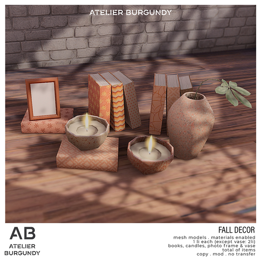 Atelier Burgundy . Fall Decor  *ADD*