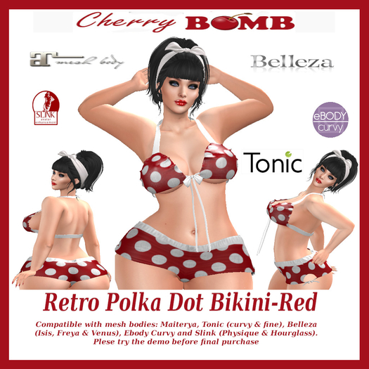 *CB*Retro Bikini-Red Polka Dot
