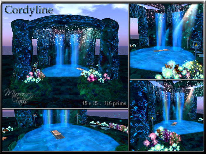 Cordyline - Cozy Blue Cave, Waterfall & Pond