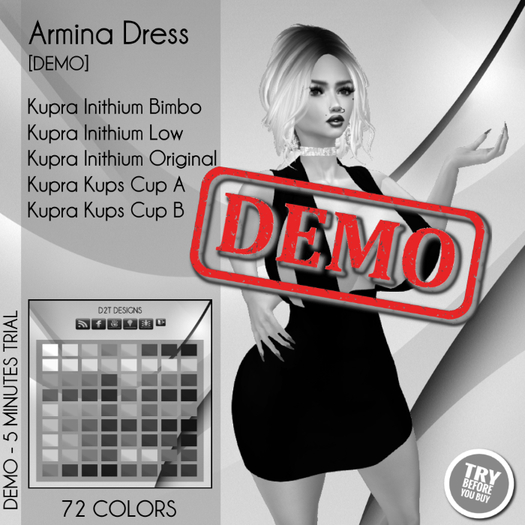 [D2T Designs] Armina Dress - Mega Pack DEMO (Unpack HUD)
