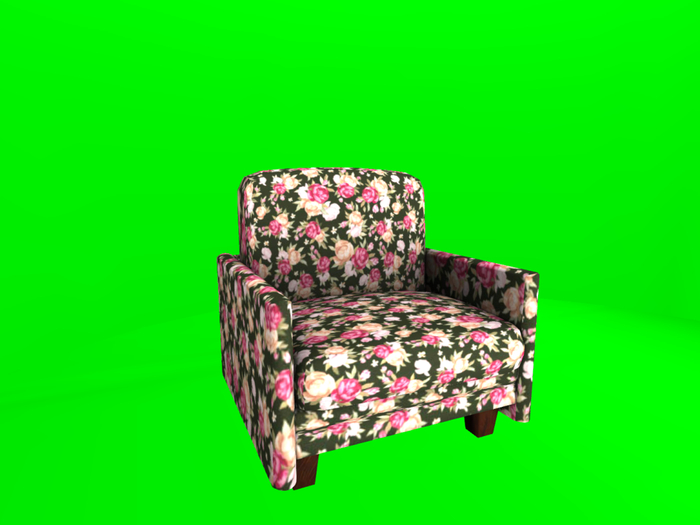 Stuffed Chair Green Floral