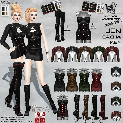 #8 Wicca's Wardrobe - Jen Corset (short) [green] [GACHA]