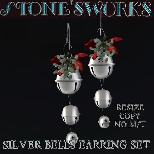 Silver Bells Earring Set Stone's Works
