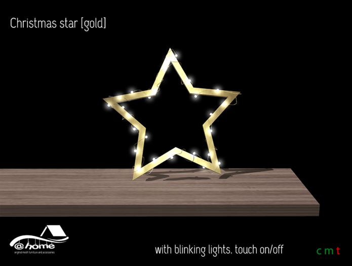 @home: Christmas star with lights - Gold 