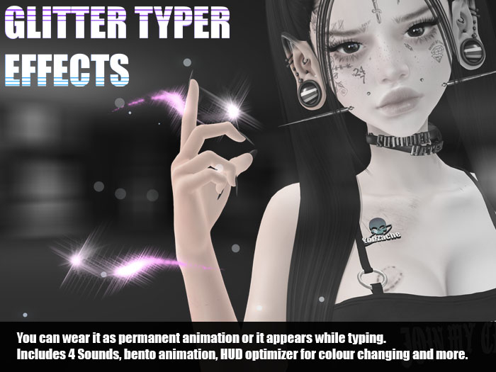 [KobZache] - Glitter Typer Effect Bento Finger Animation