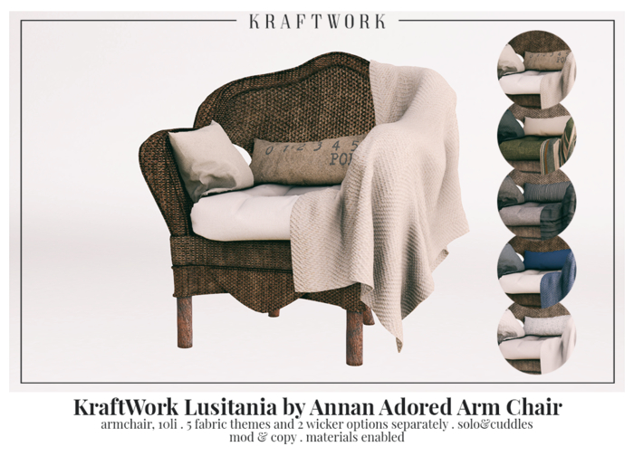 KraftWork Lusitania by Annan Adored Arm Chair (Add Me)