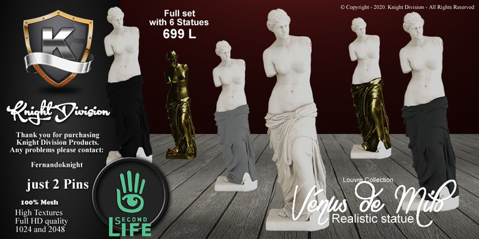 ** Louvre Museum Collection ** Venus de Milo - Realistic Statue