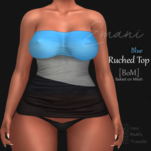Emani - Ruched Top (Blue)