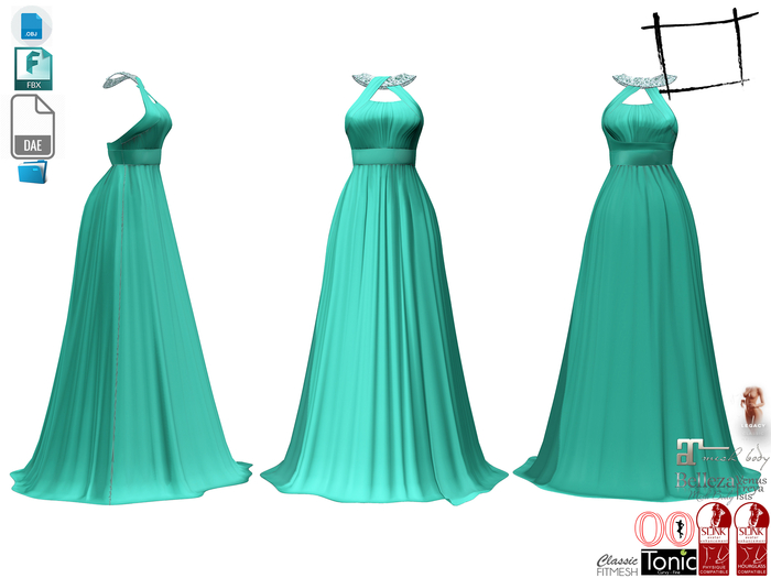Dae Obj FBX For Bridesmaid Dress Slink, Maitreya, Belleza,Tonic, Legacy, Voluptuous