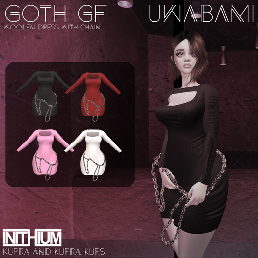 // UWABAMI // GOTH GF Woolen Dress w/ Chain DEMO