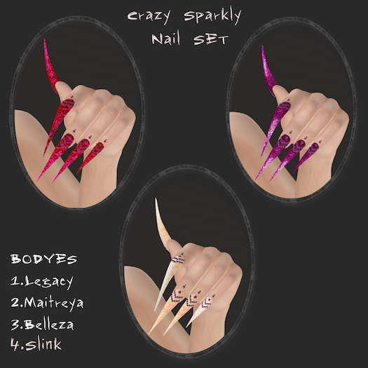 ::MM:: Crazy Sparkly nails - SET