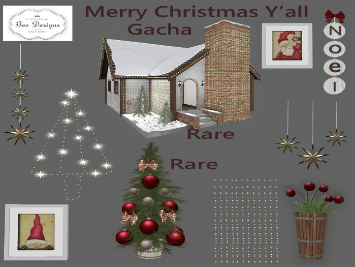Bee Designs Merry Christmas Y'all gacha cottage 