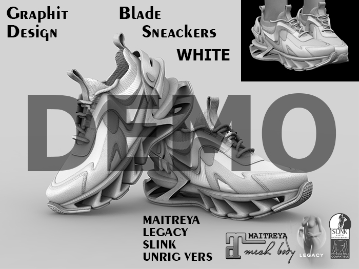 DEMO White Blade Sneakers Graphit Design