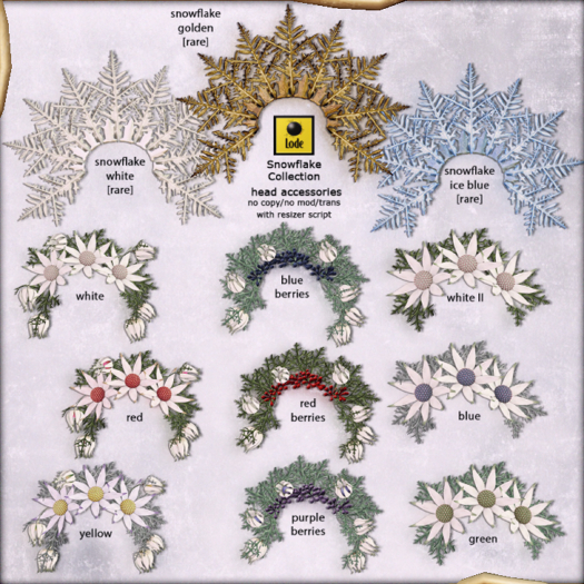 *LODE* Head Accessory - Snowflake Flower [purple berries]