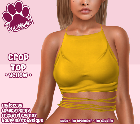[Pawesome!] Crop Top - Yellow