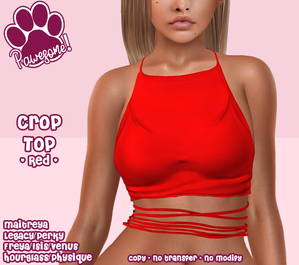 [Pawesome!] Crop Top - Red