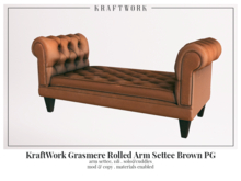 KraftWork Grasmere Rolled Arm Settee Brown PG