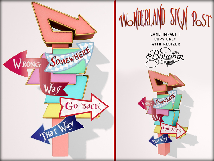 Boudoir Wonderland-Wonderland Sign Post
