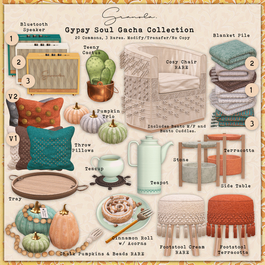 Granola. Gypsy Soul Chair Cream. PG. RARE