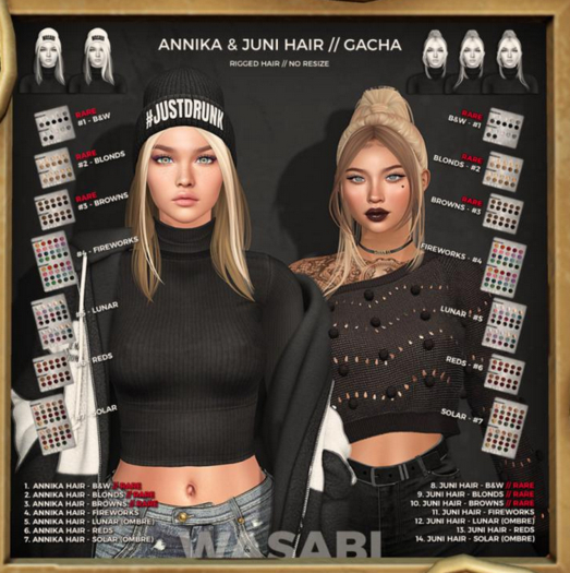 Wasabi // Juni Mesh Hair - #13 Reds
