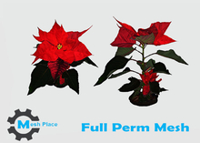 Mesh Place - Christmas Poinsettia - Full Perm Mesh
