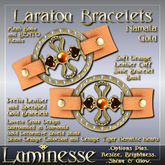 LARATOU Namala Bracelets OP - Orange Leather Tiger Hematite Cabochon Gold