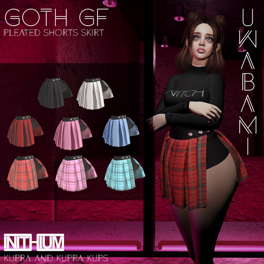 // UWABAMI // GOTH GF Pleated Shorts Skirt FATPACK