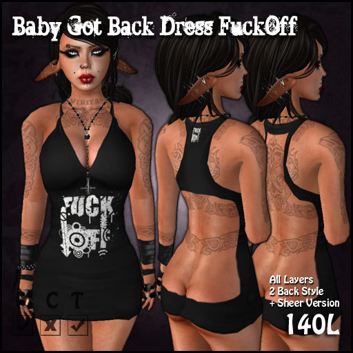 [Sassy Kitty Designs] Baby Got Back Dress FuckOff
