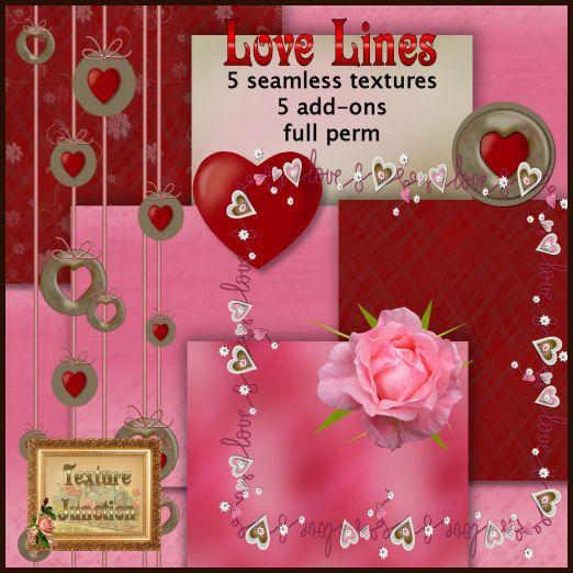 ~TJ~  Love Lines Valentine Texture Set