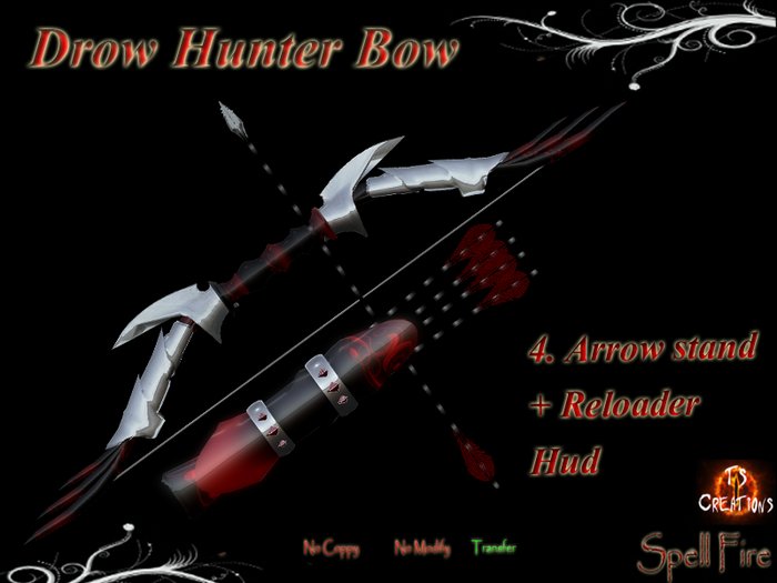 TSC Drow Hunter Bow  SpellFire scripted Bow spell fire roleplay two Bow range weapon combat