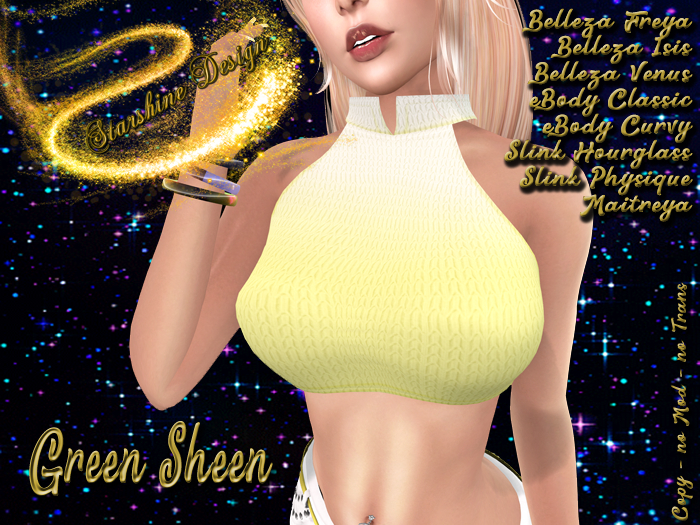 ~✯SD✯~ F050 Cropped Top [Green Sheen]