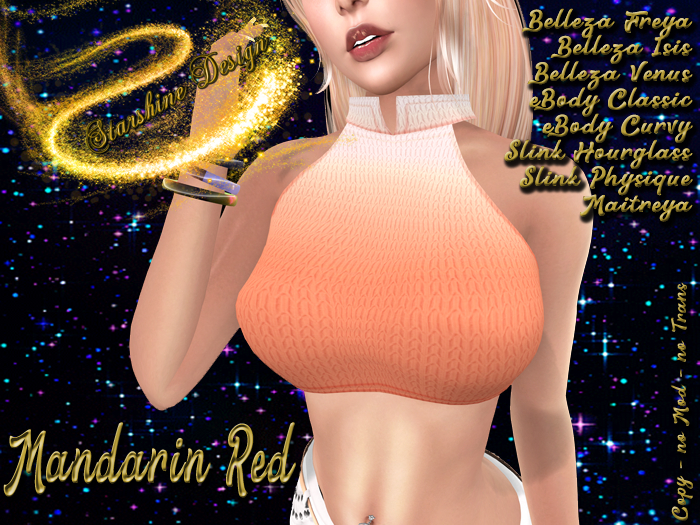 ~✯SD✯~ F050 Cropped Top [Mandarin Red]