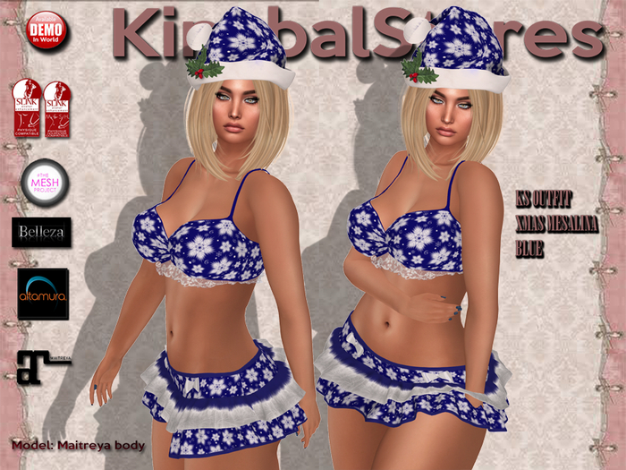 KS OUTFIT XMAS MESALINA BLUE