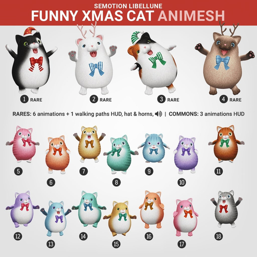 SEmotion Libellune Funny Xmas Cat Animesh #17