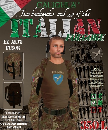 ITALIA ARMY 2 BACKPACKS MOD 2.0